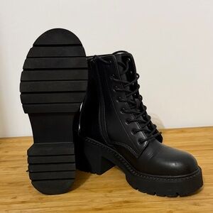 Madden Girl Black Combat Boots